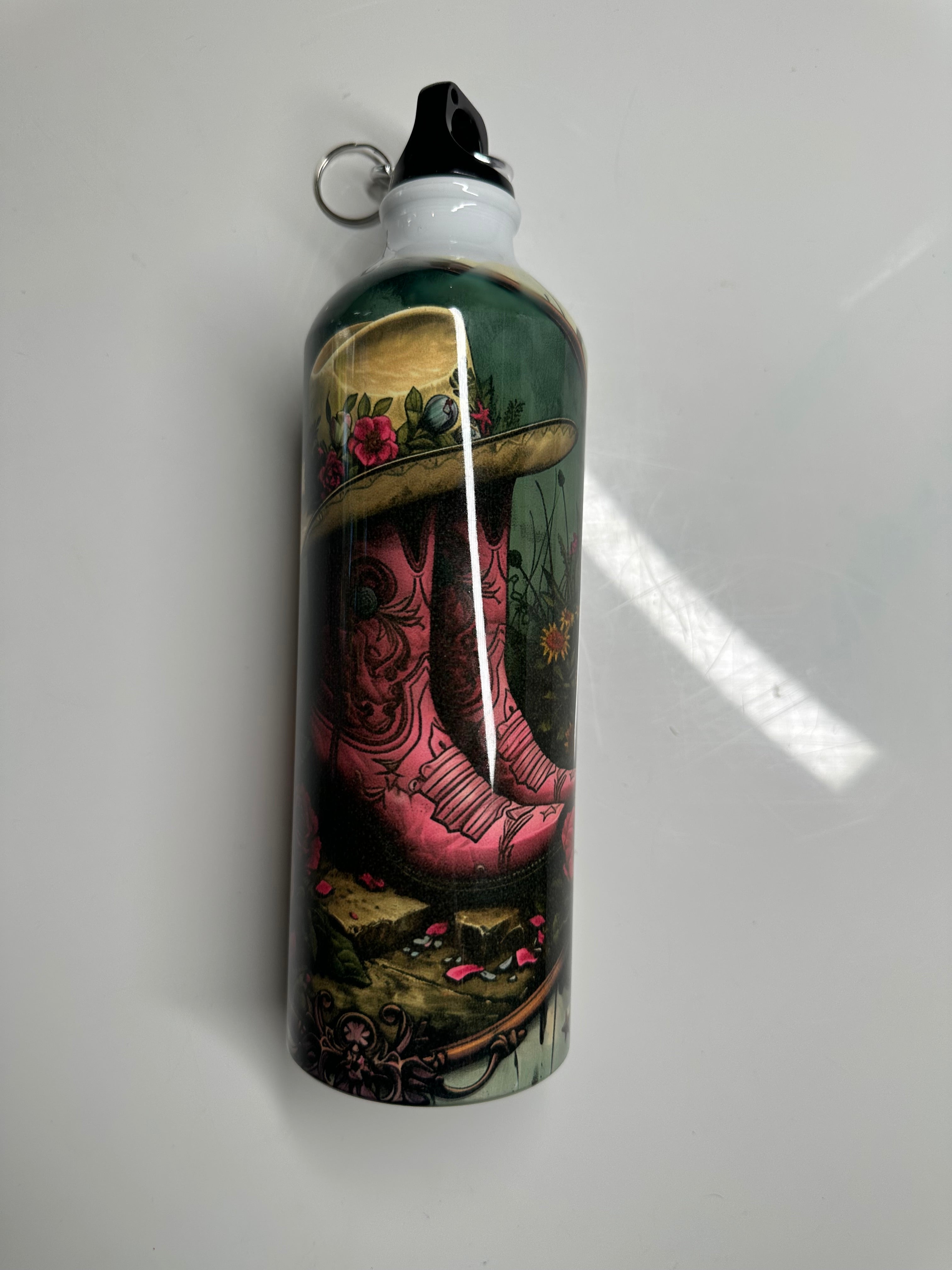 Cowgirl Boots & Roses Sublimation Water Bottle 700ml