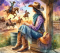 Cowgirl at Sunset 20oz Skinny Tumbler