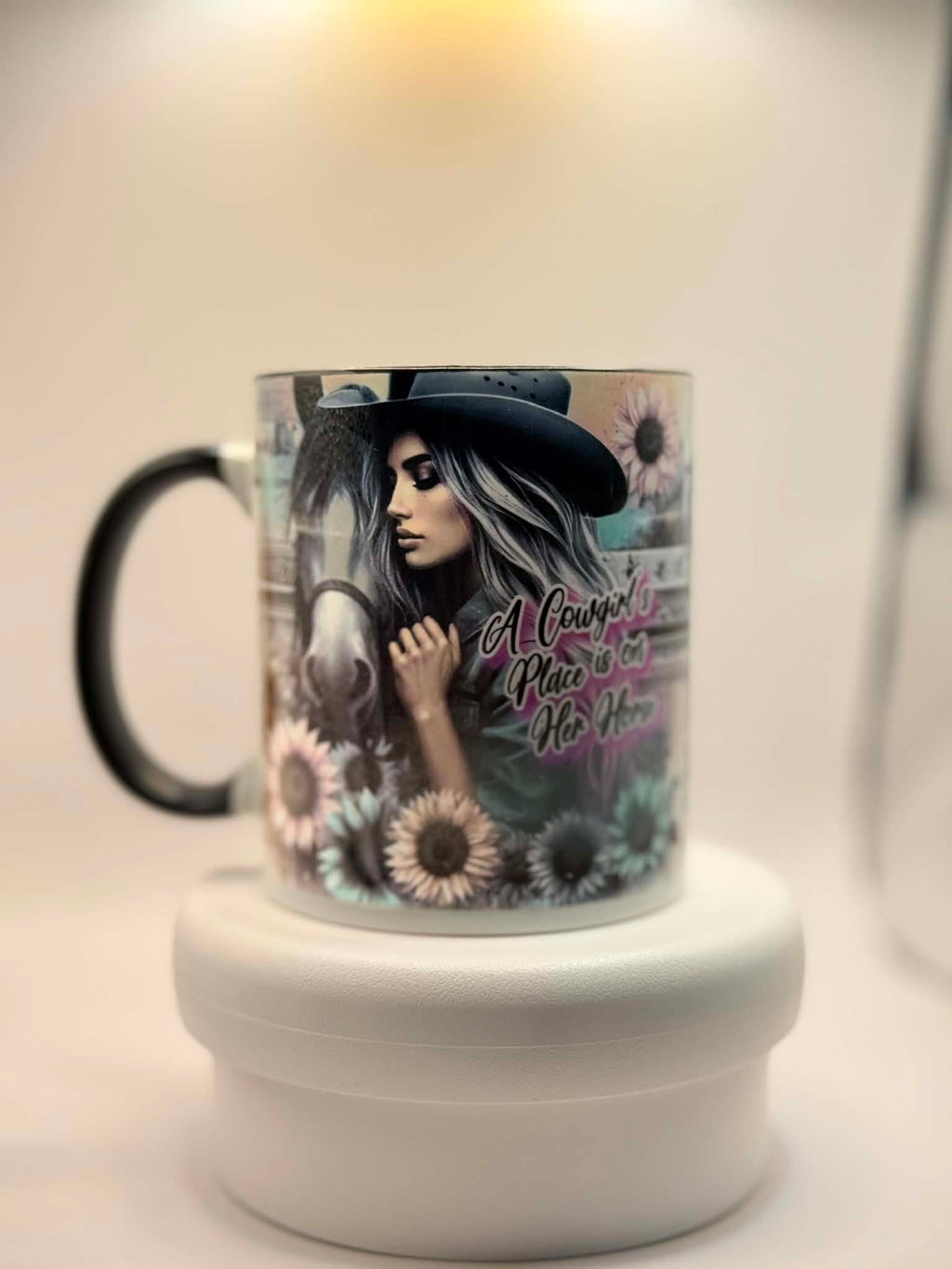 A Cowgirl's Place is on Her Horse Mug