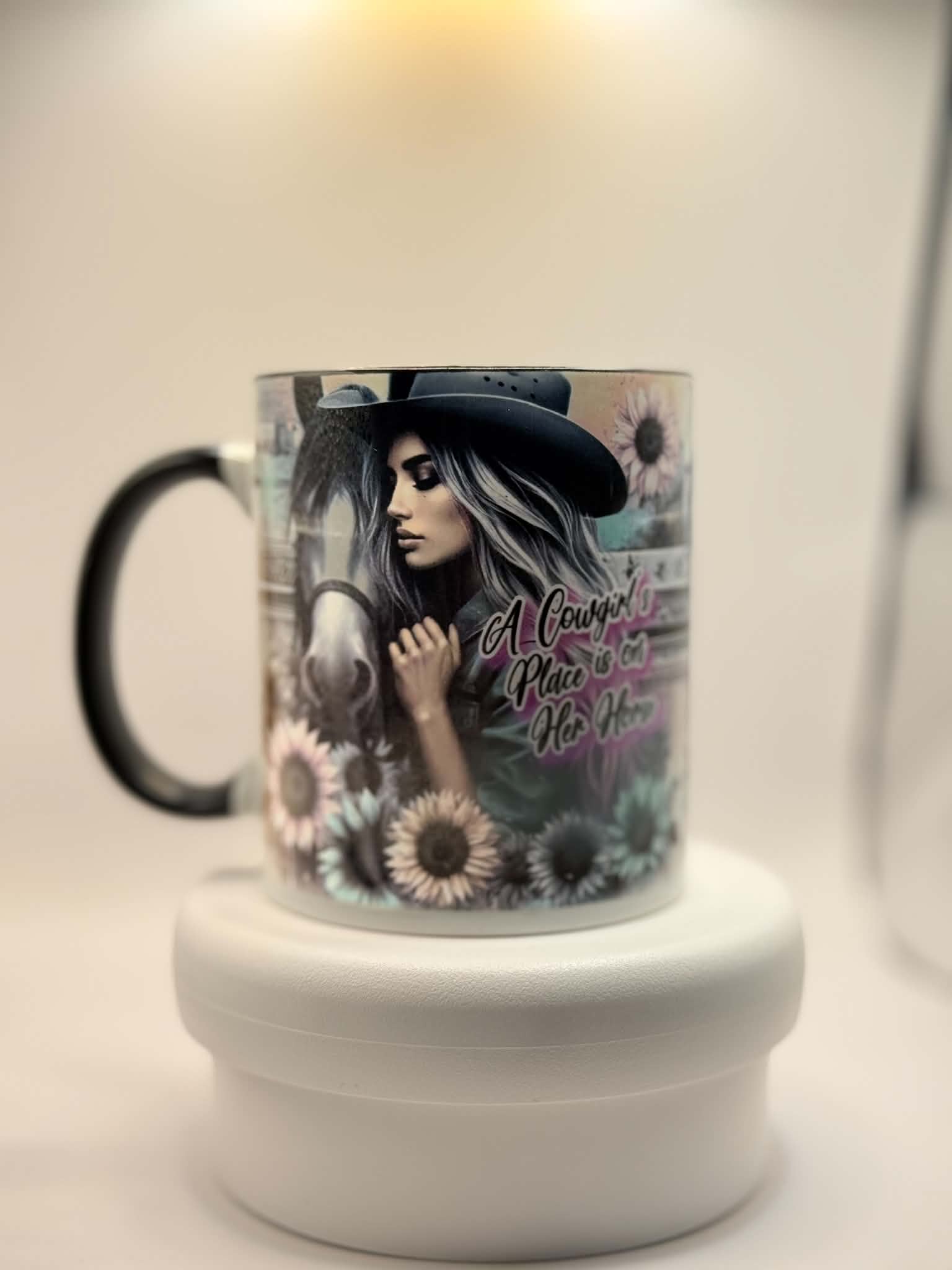 A Cowgirl's Place is on Her Horse Mug
