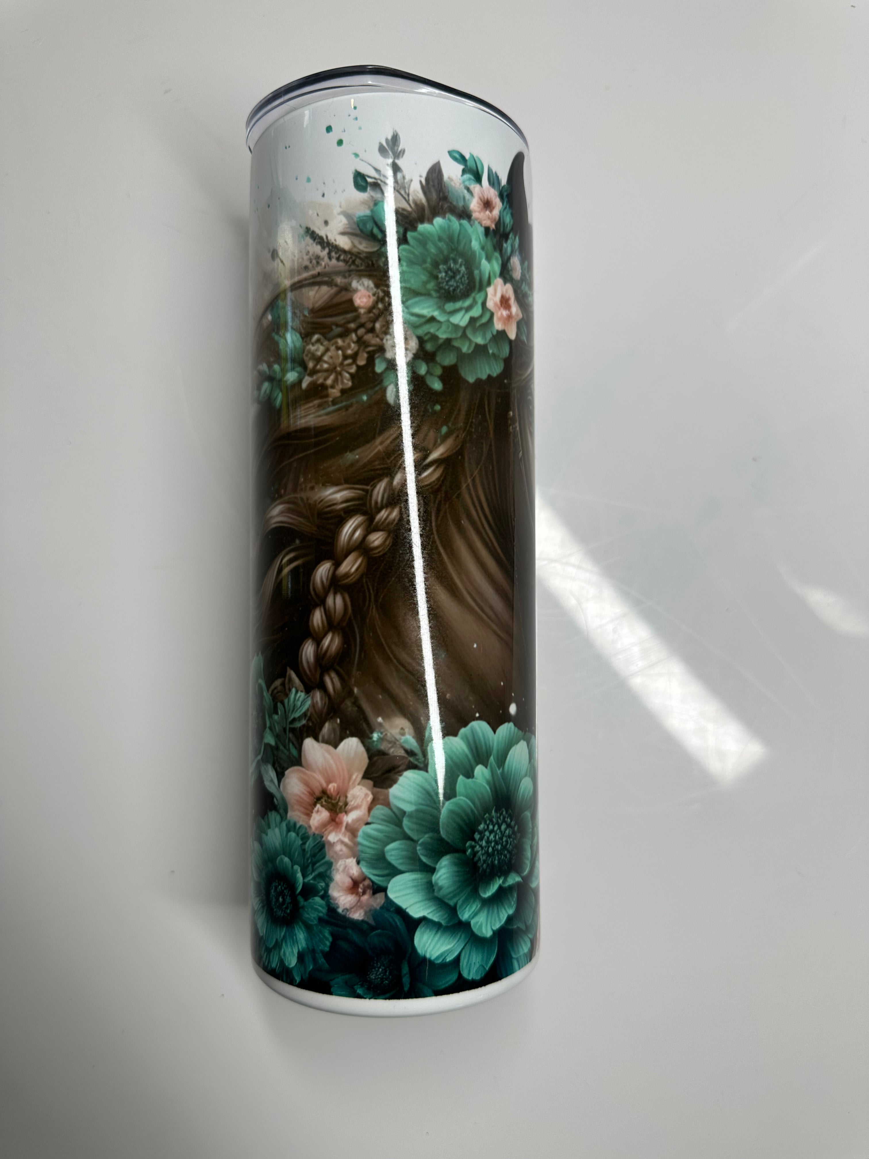 Horse with Floral Crown 20oz Skinny Tumbler
