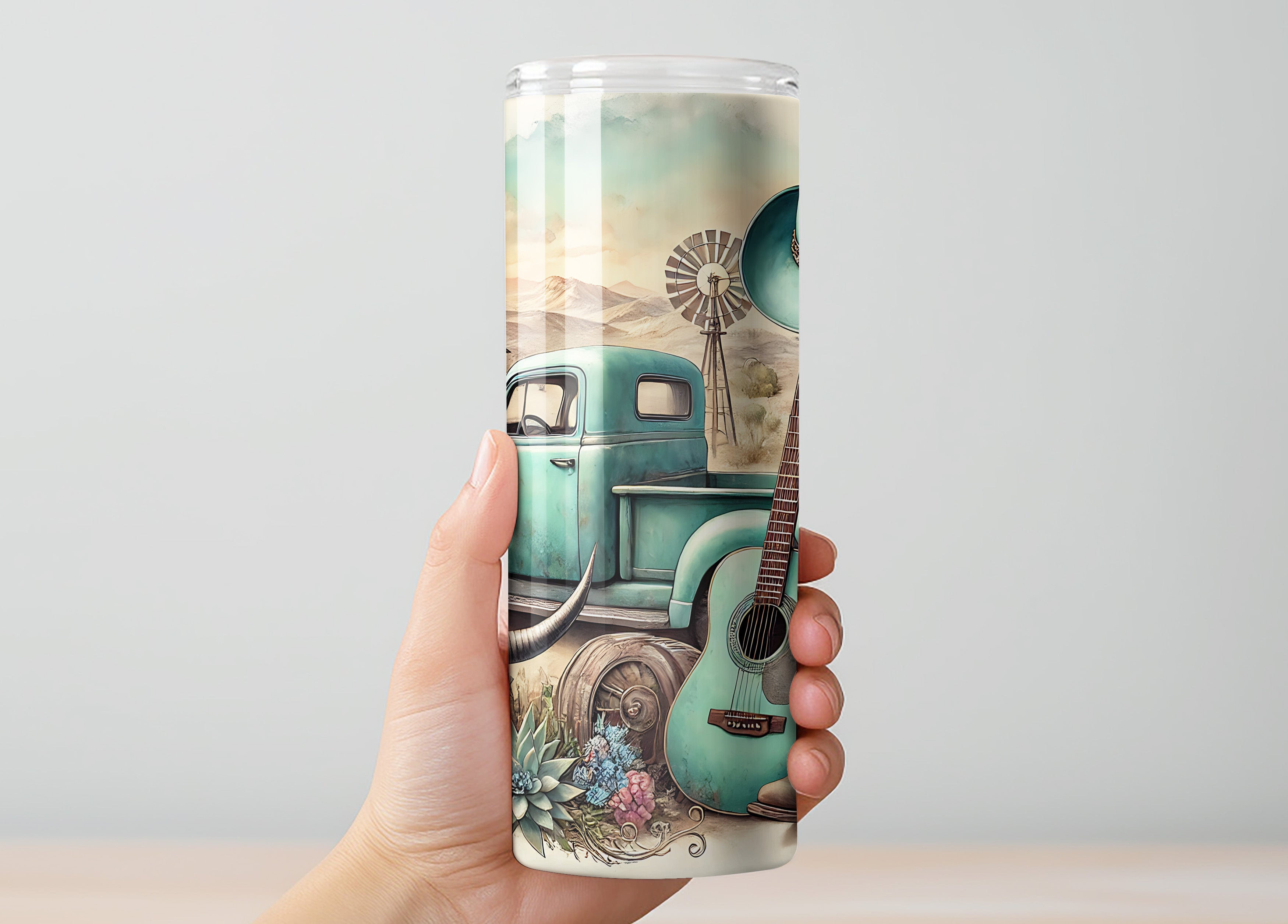 Vintage Green Truck 20oz Skinny Tumbler
