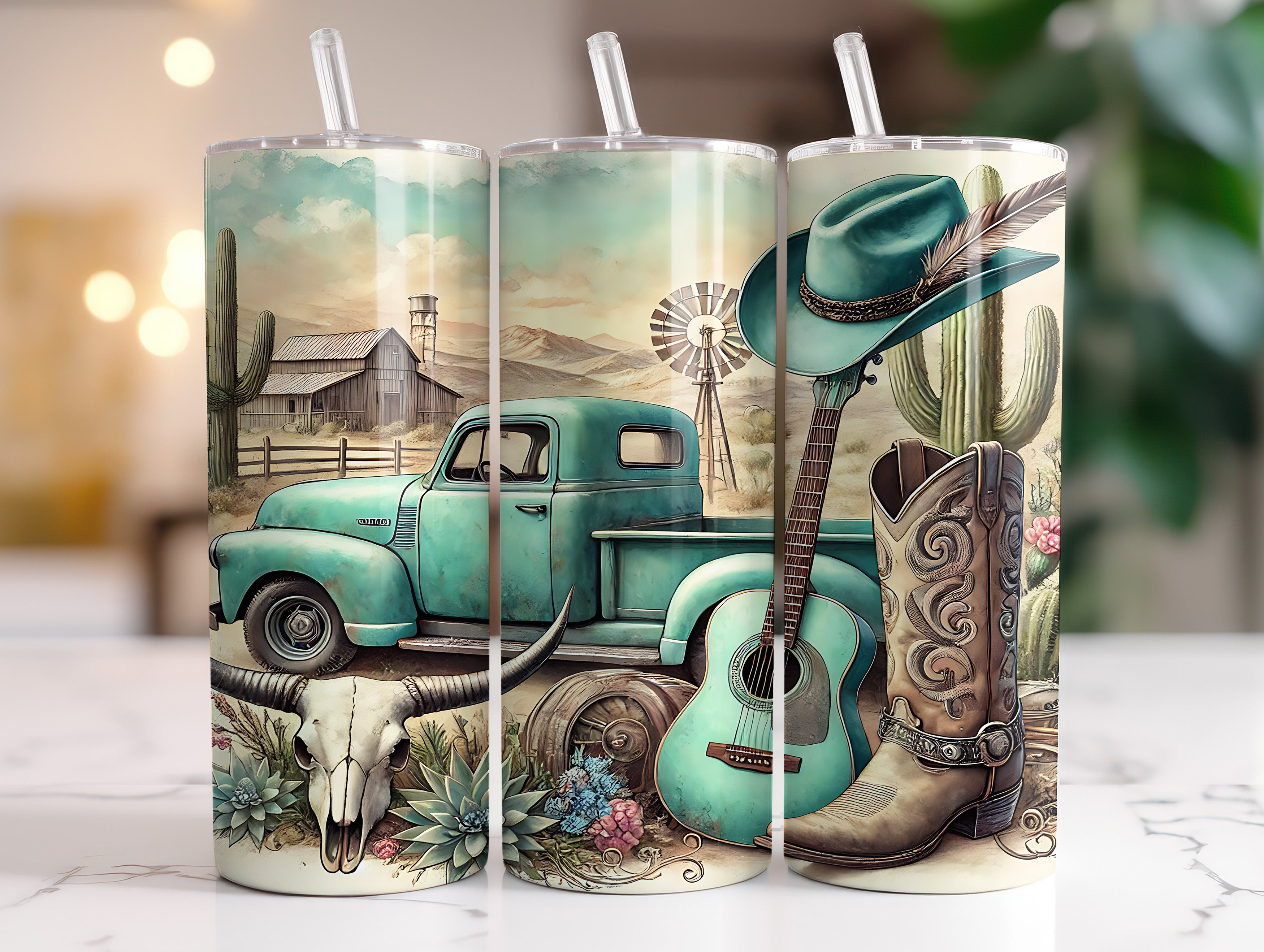 Vintage Green Truck 20oz Skinny Tumbler