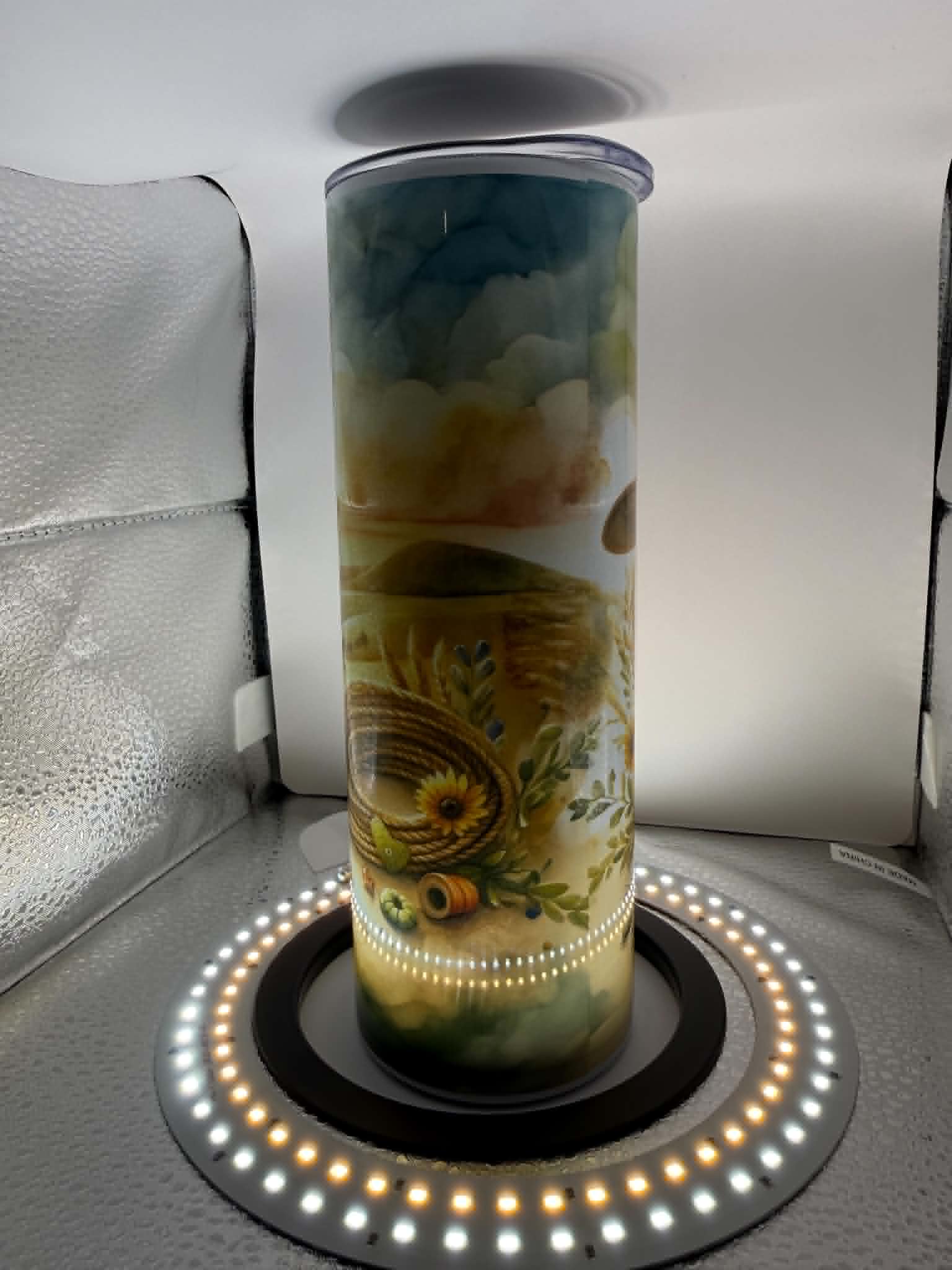 Western Autumn Cowboy 20oz Skinny Tumbler
