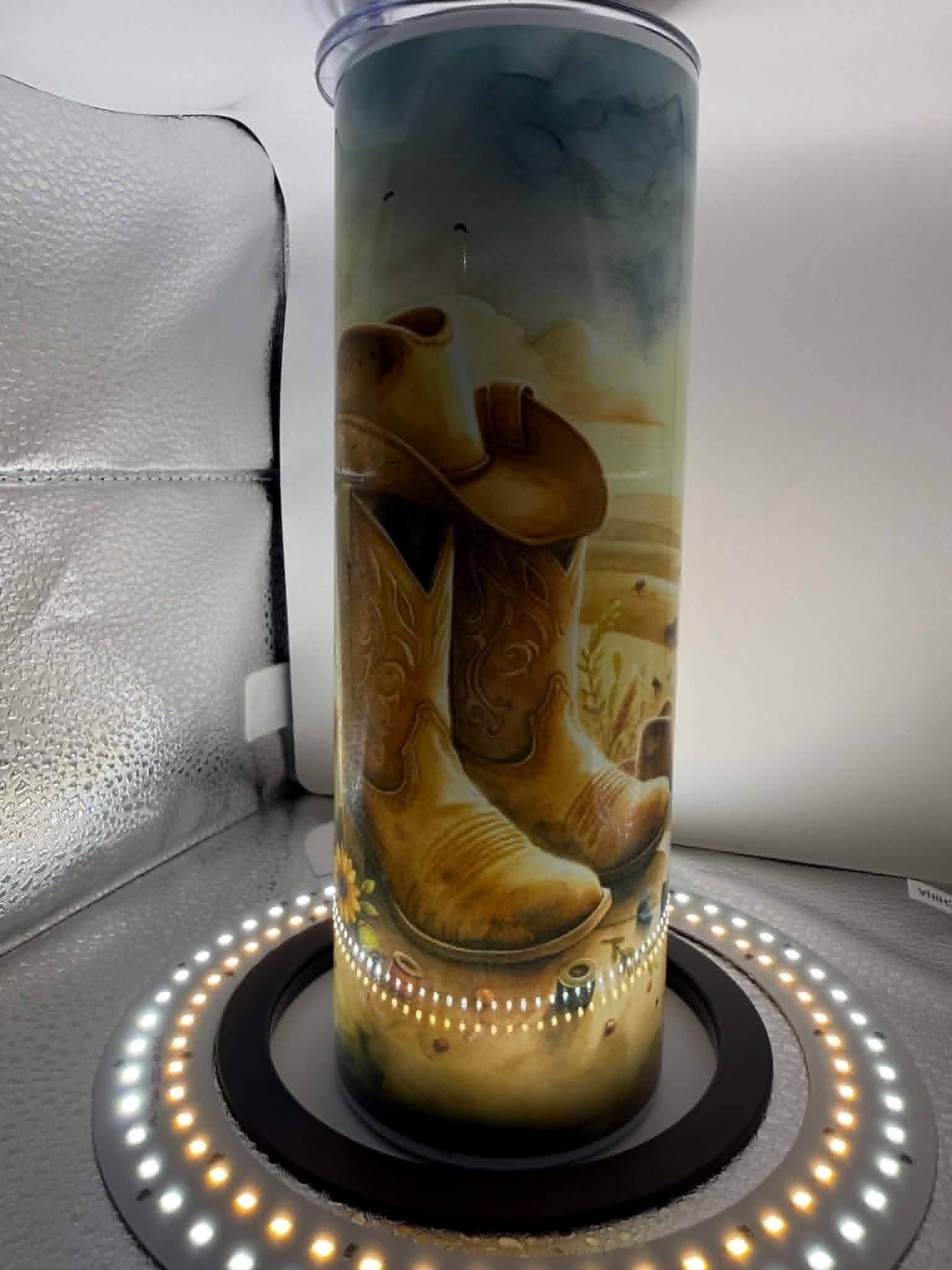 Western Autumn Cowboy 20oz Skinny Tumbler