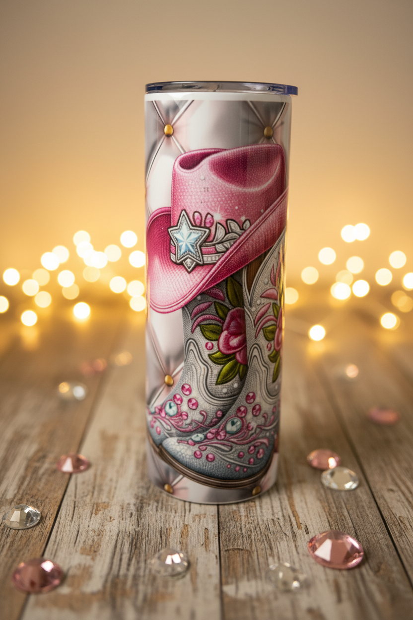 Boots & Bling It's a Cowgirl Thing 20oz Skinny Tumbler