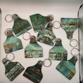 Cattle Tag Keyring – Rustic Teal Patina