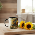 Golden Sunflower Bouquet Mug - Lifestyle