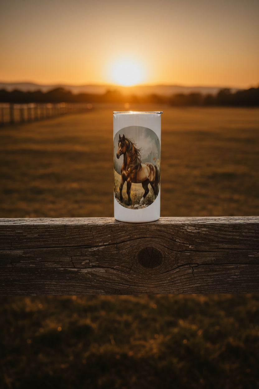 Horse Sublimation Tumbler 16oz - Upright