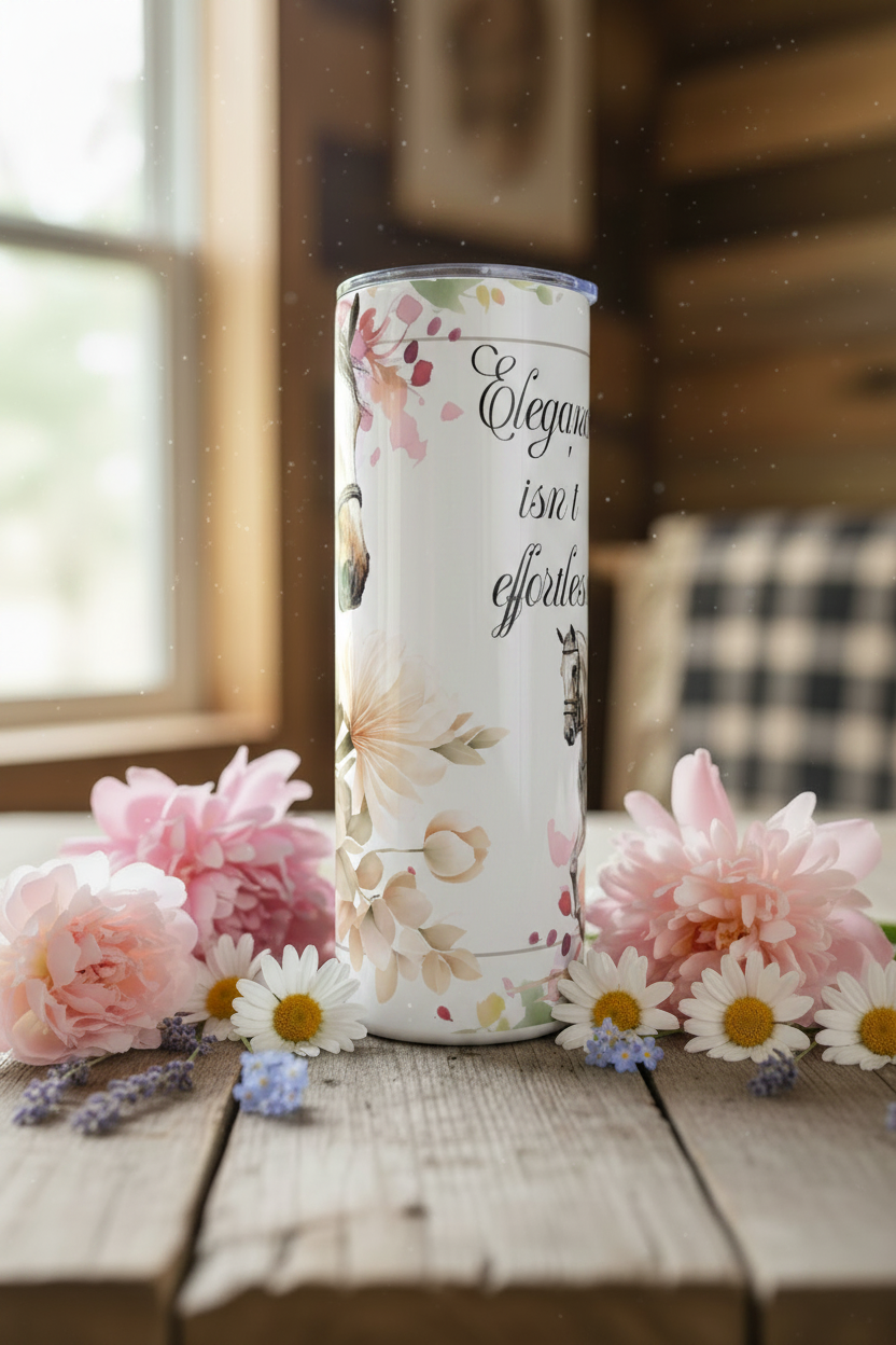 Elegance Isn't Effortless 20oz Skinny Tumbler