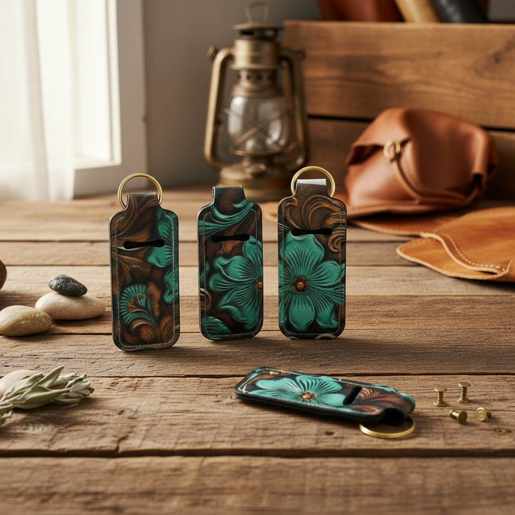 Lip Balm Holder Keyrings - Rustic Western