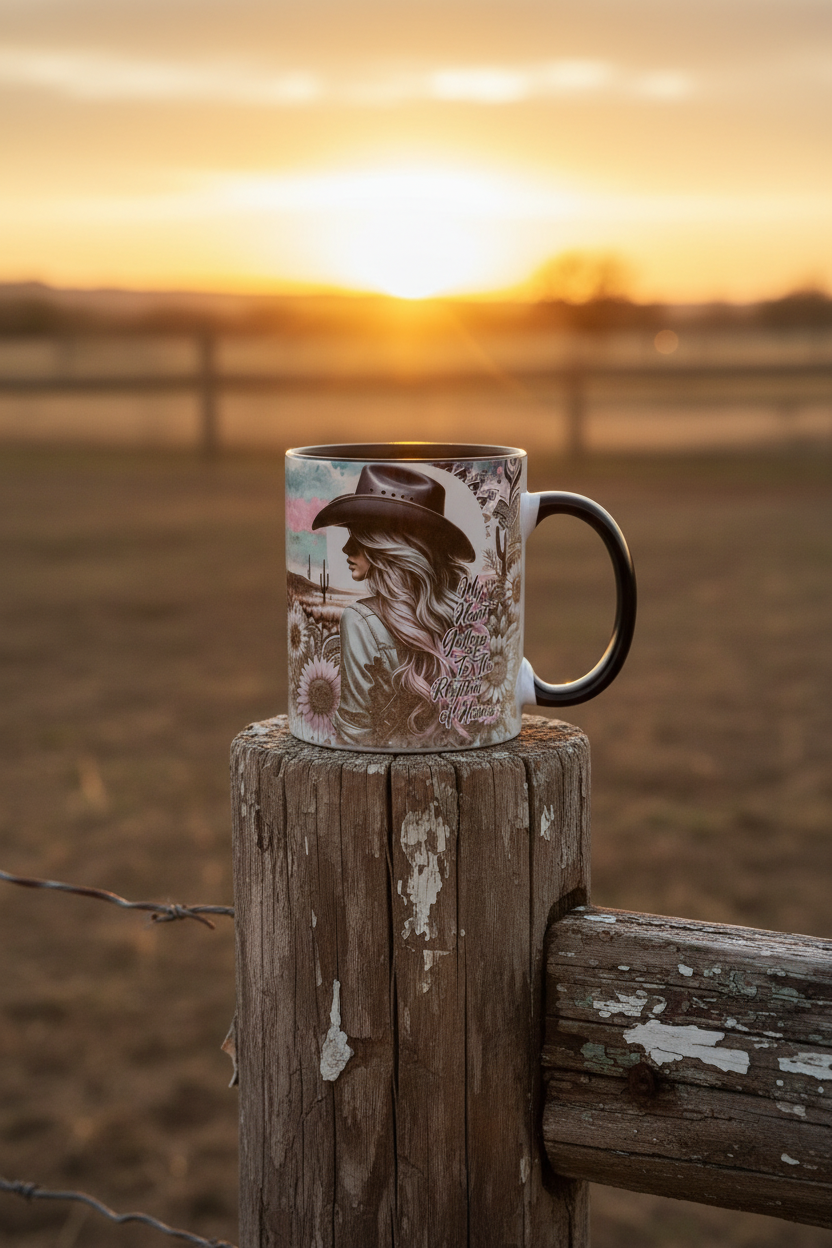 My Heart Gallops Mug - Sunset Paddock